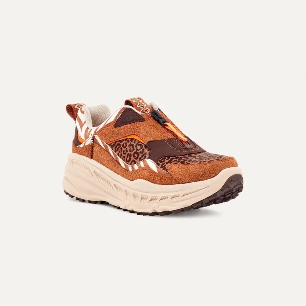 Stylish Brown Animal Print Women's Sneakers - Picture 2 of 7